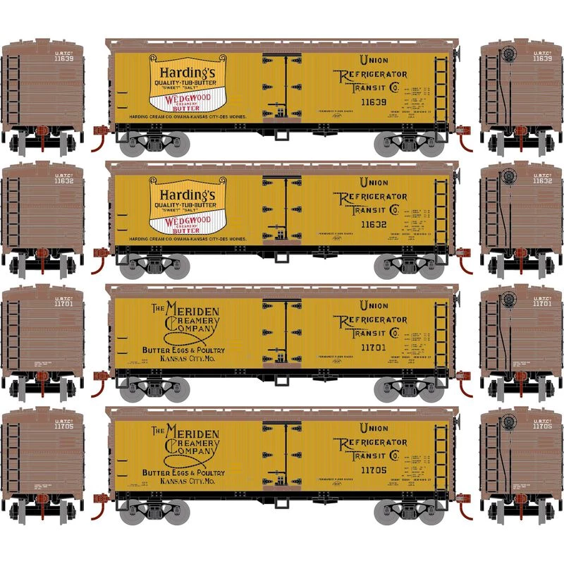 Athearn HO 40' Wood Reefer, UTRX (4) for Freight Cars 3 Athearn HO 40' Wood Reefer, UTRX (4) for Freight Cars