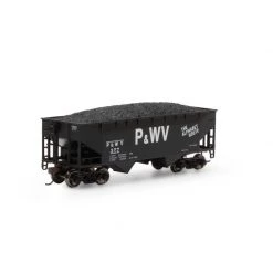 Athearn HO 34' 2-Bay Offset Open Hopper, P&WV #377 for Freight Cars