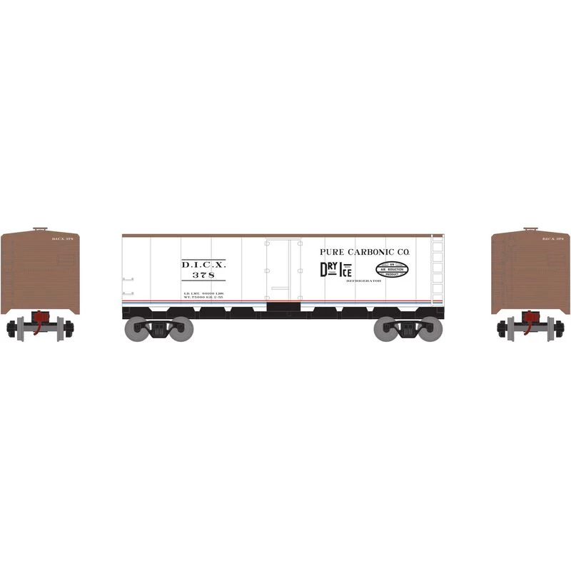 Athearn HO 40' Steel Reefer DICX #378 for Freight Cars 3 Athearn HO 40' Steel Reefer DICX #378 for Freight Cars