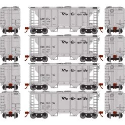 Athearn HO PS-2 2003 2-Bay Covered Hopper D&RGW (4) for Freight Cars