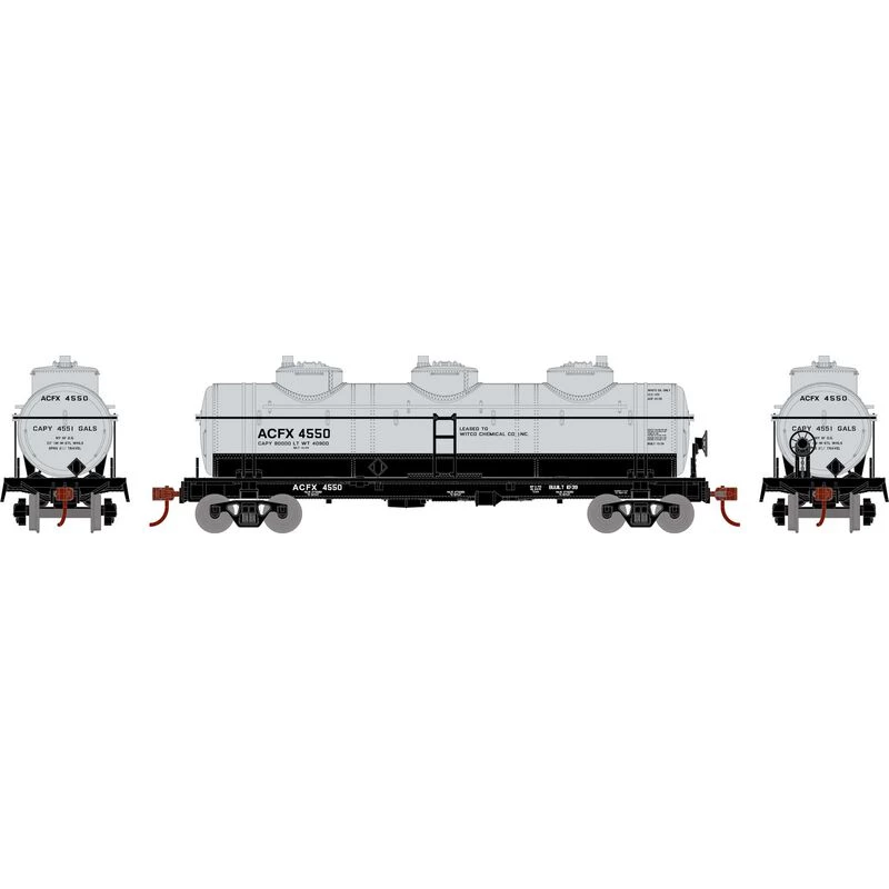 Athearn HO 3-Dome Tank, ACFX (4) for Freight Cars 3 Athearn HO 3-Dome Tank, ACFX (4) for Freight Cars