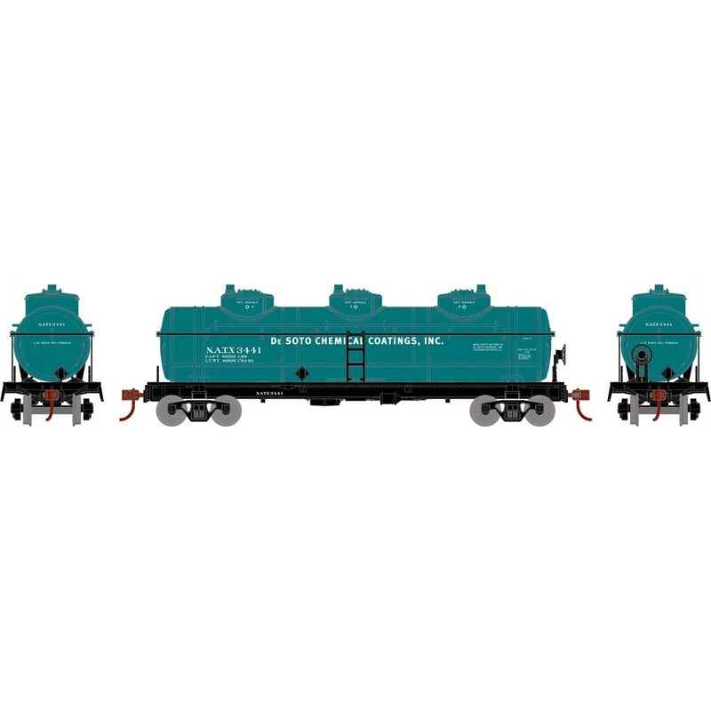Athearn HO 3-Dome Tank, NATX #3441 for Freight Cars 3 Athearn HO 3-Dome Tank, NATX #3441 for Freight Cars