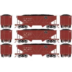 Athearn HO 34' 2-Bay Composite Coal Hopper with Load, CB&Q(3) for Freight Cars