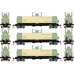 Athearn HO Chemical Tank, Sol-U-Phos (3) for Freight Cars