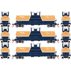 Athearn HO Chemical Tank, Vulcan Chemicals (3) for Freight Cars