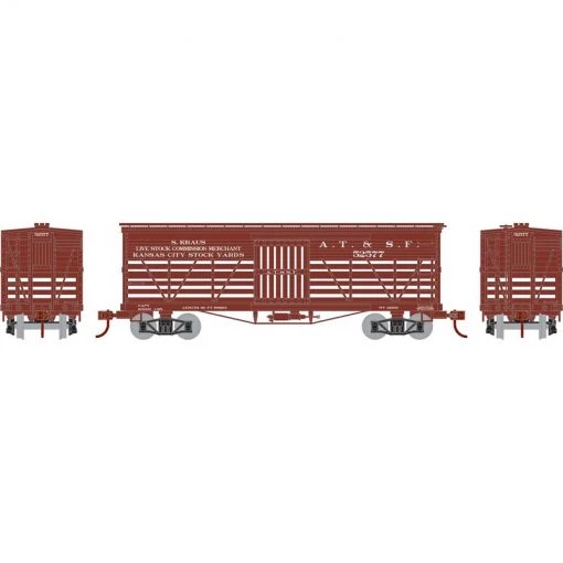 Athearn HO 36' Old Time Stock Car, ATSF #52577 for Freight Cars -Roundhouse Online Shop RND75291 A0 SW7RM7BE