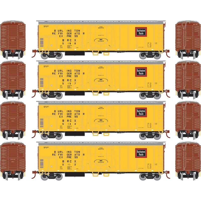 Athearn HO 50' Ex-Post Mechanical Reefer, BRCX (4) for Freight Cars 3 Athearn HO 50' Ex-Post Mechanical Reefer, BRCX (4) for Freight Cars